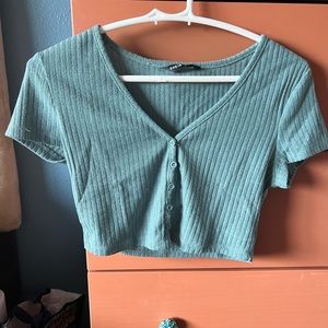 Cropped blue shirt from SHEIN